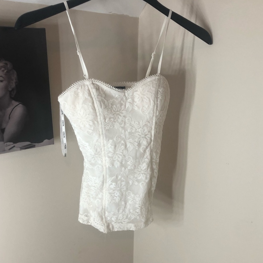White corset tank top
